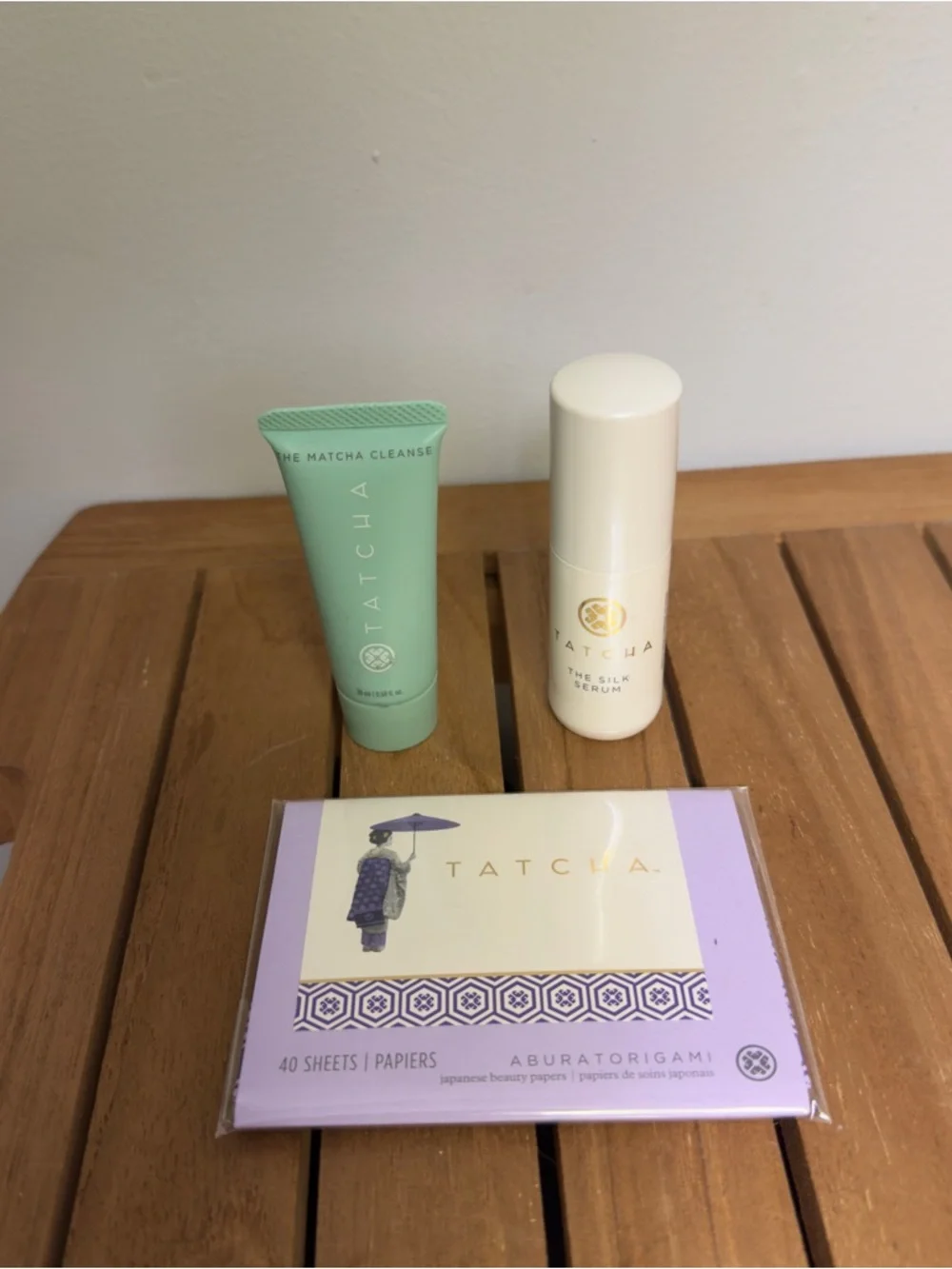 NEW Tatcha Bundle Matcha Cleanse, Cream Silk Serum & Japanese Beauty Papers